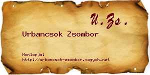 Urbancsok Zsombor névjegykártya
